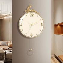 现代轻奢大气挂钟2023简约家用客厅挂墙钟表创意挂表新款网红时钟