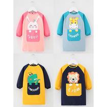 Childrens apron painting smock boy baby eating bib kitchen waterproof art special painting sleeves for children