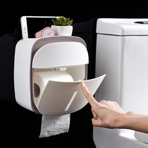 Toilet toilet tissue box non-perforated wall-mounted drawing paper box creative household waterproof roll tray holder