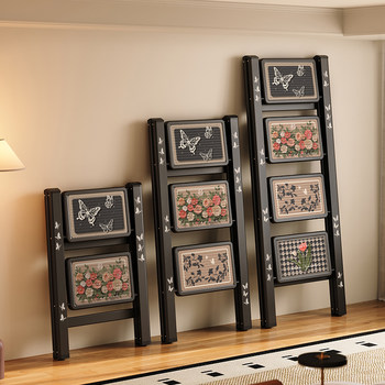 Meishida Vintage-Style Ladder for Home Use, Lightweight Folding Ladder, Telescopic Indoor Ladder, Thickened, Suitable for Housewarming, Climbing Stool, Staircase