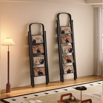 Meishida Household Ladder, Small, Lightweight, Foldable Four-Step Ladder, Indoor Room Use, Thickened and Reinforced, Multifunctional Stepladder