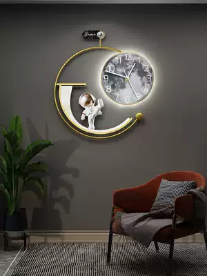 Net red light luxury Nordic clock clock living room home fashion modern simple creative silent wall hanging clock lamp