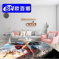 Oberna home living room custom pattern floor bedroom study basketball theme ground glue pvc waterproof floor mat