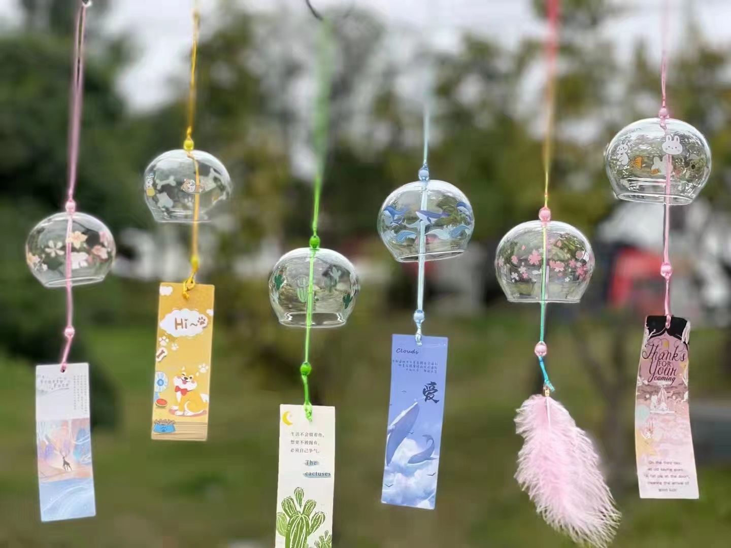 Edo glass wind chimes shopping mall decoration event scene outdoor wedding breeding material package scenic area wind chime net red