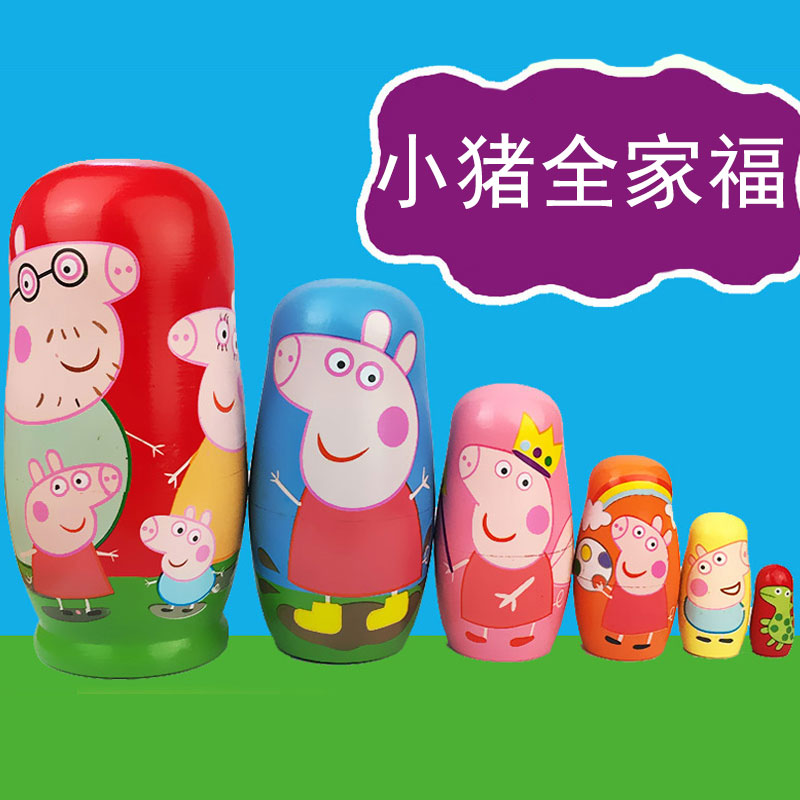 Russian 6-story Condom Cartoon Small Pig Wooden Birthday Feature Creative Graduation Gift Tourism Souvenir