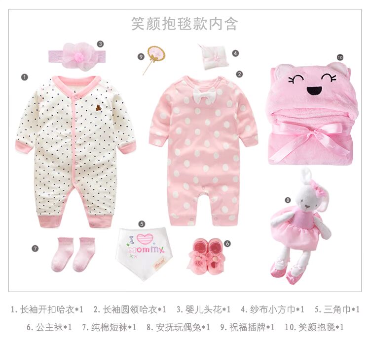 Hộp quà tặng sơ sinh cao cấp cho bé Bộ quần áo cotton hộp quà xuân hè cho bé - Bộ quà tặng em bé đồ em bé sơ sinh