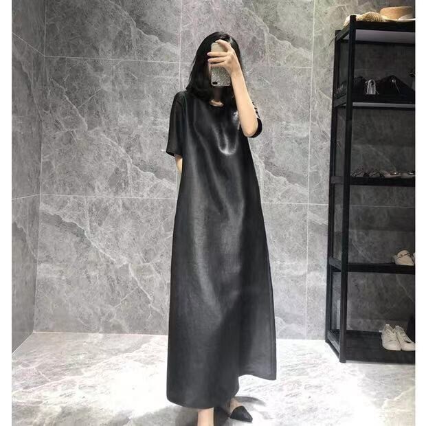 Big Brand Export Withdraws Heavy-Duty Xiangyun Silk Dress, Ramie Silk Minimalist Loose Dress, Robe, Extra-Long Style