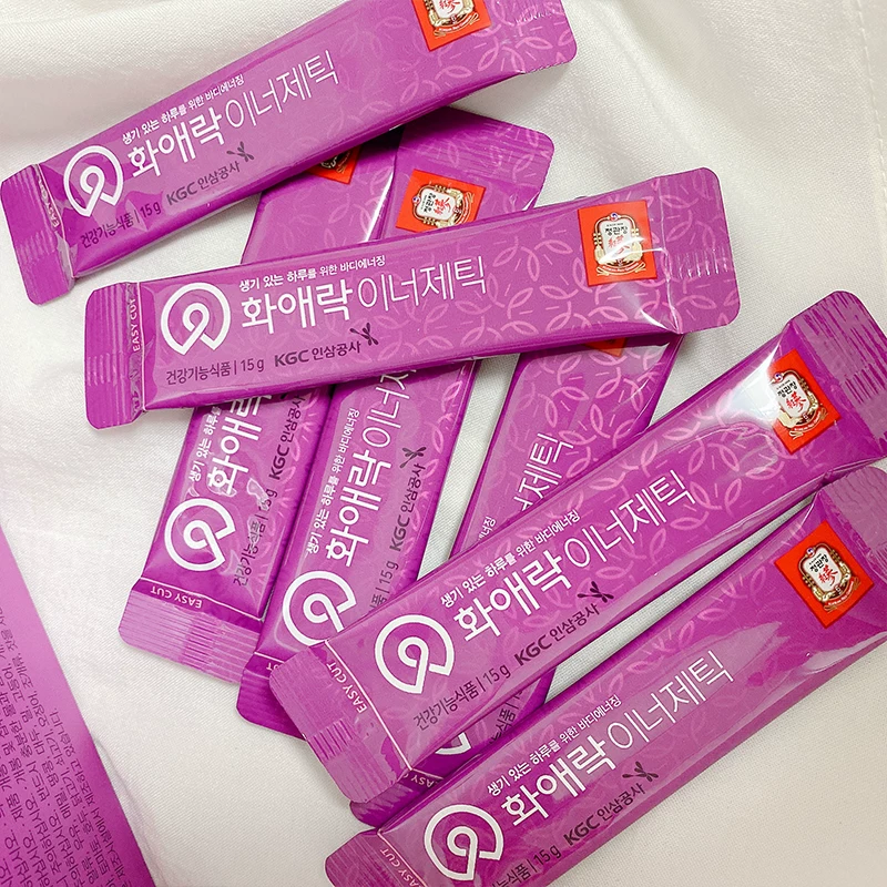 Южная Корея Прямая почта Zhengguanzhuang и Philharmonic Energy Vitality красный женьшень фруктовый желе женский красный женьшень питающая добавка 60 порций