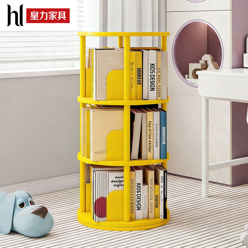 Colorful Rotating Bookshelf Floor-Standing Storage Rack Children's Picture Book Rack Mobile Stand Layered Partition Student Multi-Layer Bookcase