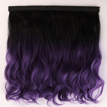 Net red hat wig detachable gradient color Dream purple color Big wave hair long curly hair color wig