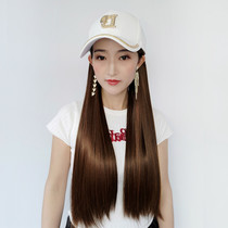 2020 Summer Baseball Cap Wig Detachable Cap Long Curly Colored Straight Hair Big Wave Corn Hot Water Ripple