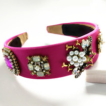 Hair band Half headgear Wig Long curly hair straight hair Wool roll water drill hoop Hair band Lazy hair set U-shaped whole top hair