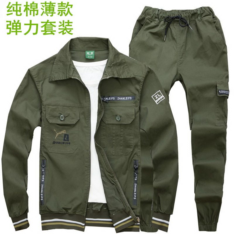 Suit men's workwear summer long sleeves multi-pocket breathable electric welding tooling wear-resistant steam repair for men's clothing