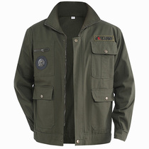 Jacket men's spring and autumn long sleeve overalls men's coat wear-resistant auto repair labor protection clothing welding tooling cotton men's clothing