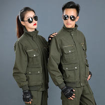 Add velvet jacket men's winter thickened wear-resistant overalls welding tooling cotton labor protection jacket auto repair men's clothing