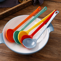 Yangg Colored Melamine Long Handle Spoon Hemp Spicy Hot Pull Noodles Special Tortoise Shell Spoon Hotel Commercial Imitation Porcelain Tableware Spoon