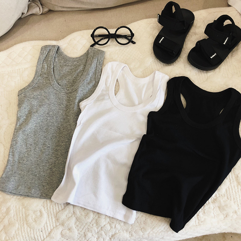 Hu Tai's family 2021 new summer children's clothing male and female vest children pure cotton comfortable vest pure cotton Korean version tide