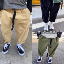 Hu Dadong childrens clothing boys casual pants trousers foreign-style children 2020 new childrens khaki overalls