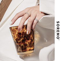 SOREMO Tortoiseshell glass Western wine glass Antique replica Whiskey GLASS Retro fashion BAO WEN Crystal water glass ins