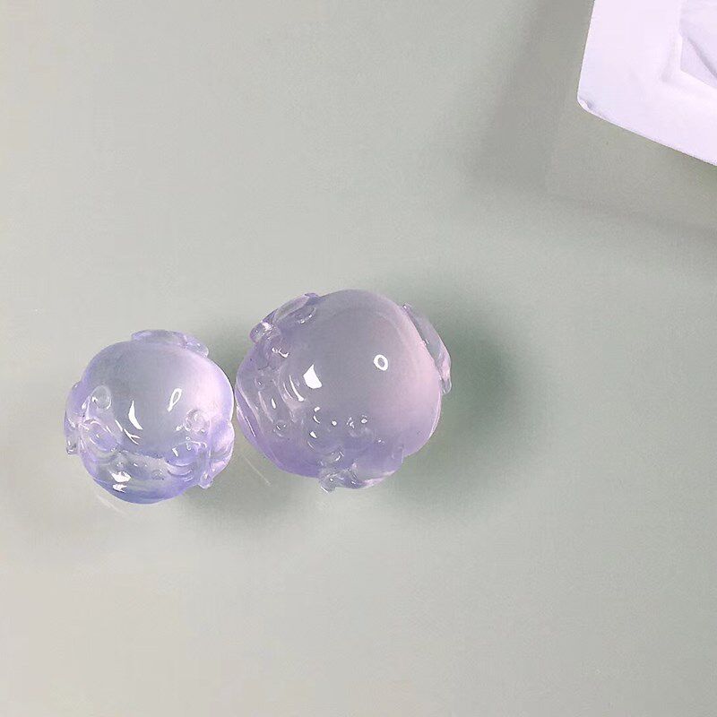 Jieyang Yangmei Yudu Taoyu Pavilion Natural Jade Myanmar A goods high ice wave purple