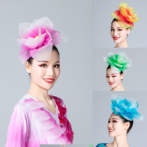 Dance head flower opening dance headdress atmosphere performance head flower new Yangko dance headdress dance props head flower peony