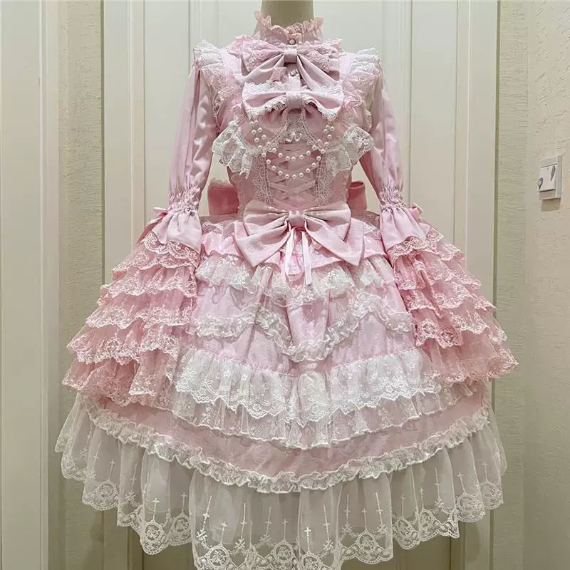 Платье Genuine design Lolita JSK, многослойное кружево, опция подъюбника и аксессуаров