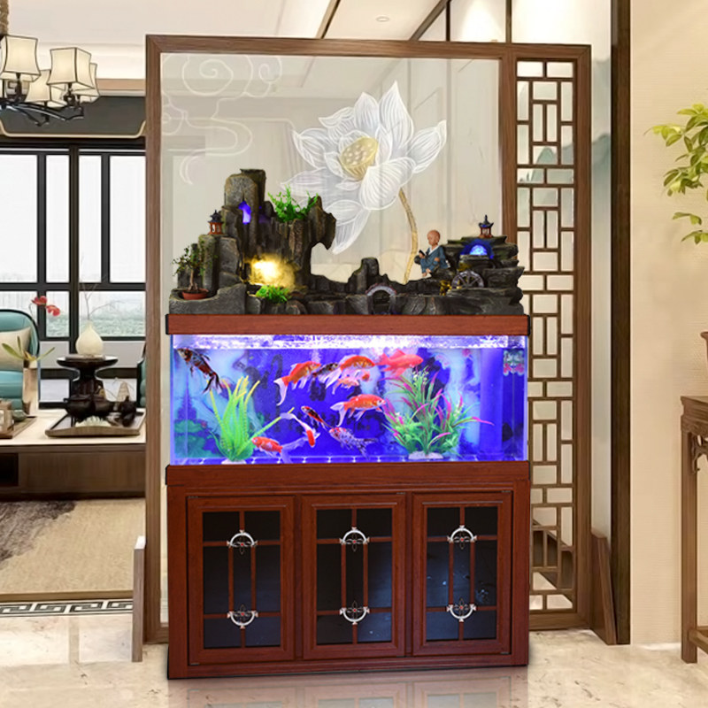 Ultra-white medium and large aquarium screen landscaping bottom filter ecological goldfish tank home living room without changing water dragon fish tank