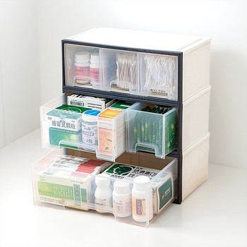 Medical box transparent medicine storage box for workshop medicine box home multi-layer student dormitory large-capacity nursing box