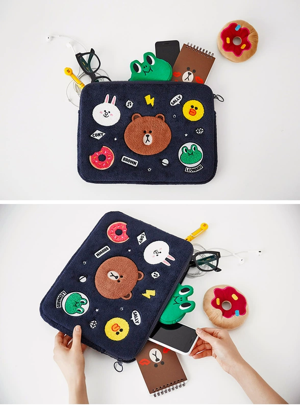LINE BẠN B 13 13 inch túi máy tính xách tay Anime xung quanh hai nhân dân tệ nam và nữ phim hoạt hình túi hình ảnh sticker de thương