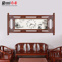 Chinese solid wood clock wall clock Living room household fashion clock Wall hanging creative hanging watch Chinese style decorative art clock