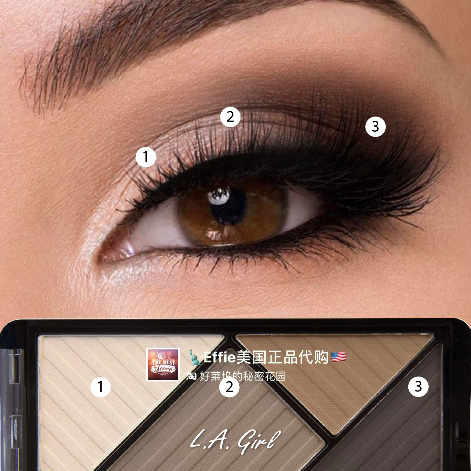 [Гарантированное] Американская палетка теней для век L.A. Girl La Girl Eye Lux 4 цвета