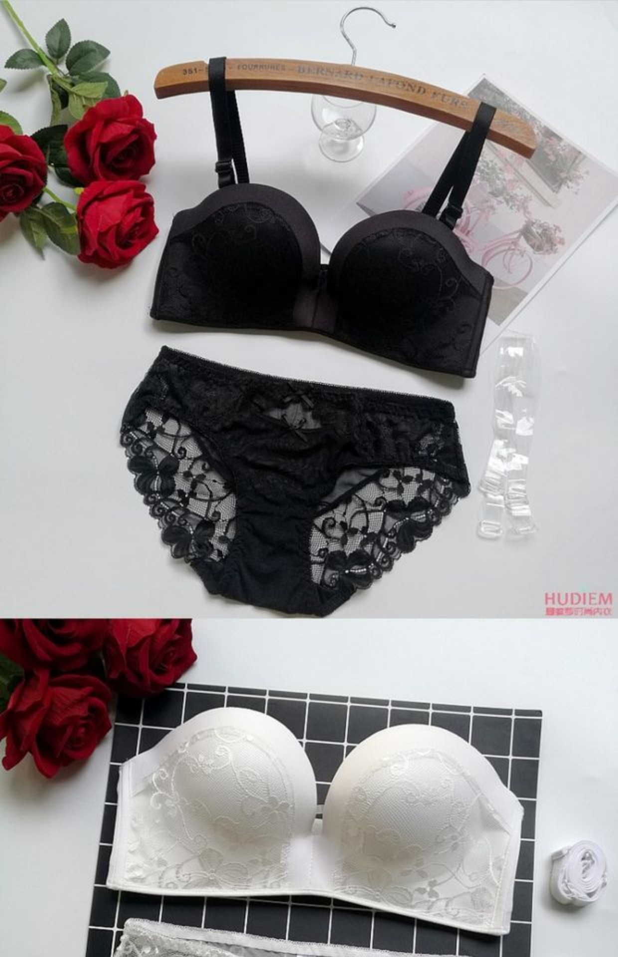 Năm sinh lớn màu đỏ đồ lót đám cưới nhỏ ngực dày trên vai áo quây áo ngực phù hợp với nữ đám cưới tụ tập - Bộ đồ lót quần chip ren