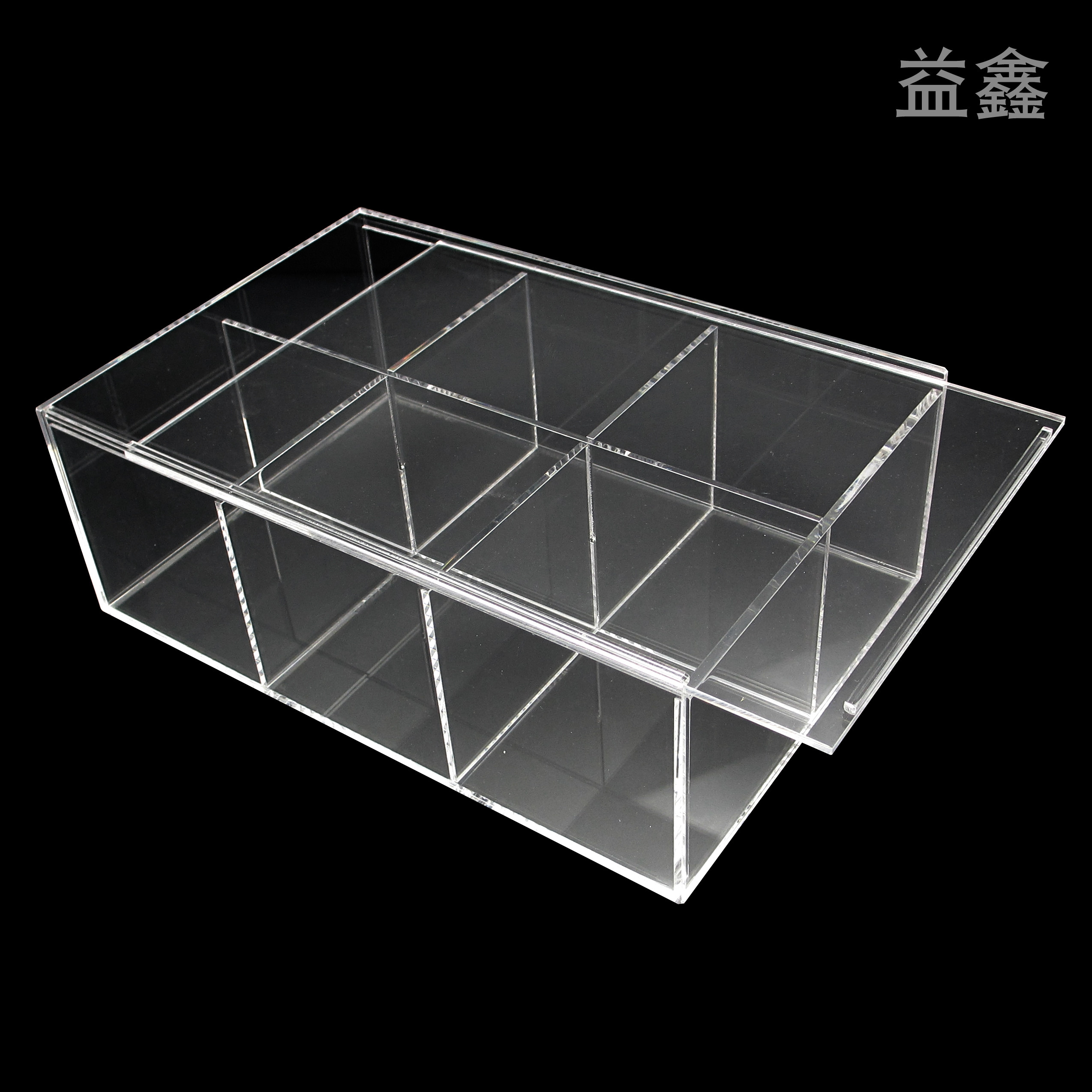 Hardware small accessories parts box with lid with door transparent acrylic containing storage grid display anti-dust household