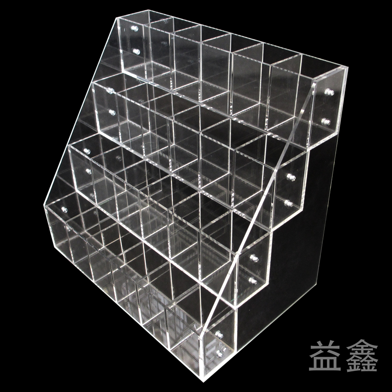 Ladder-Shaped Display Box Storage Display Grid Acrylic Plexiglass Cabinet Transparent Pen Holder Lipstick Cosmetics Mall