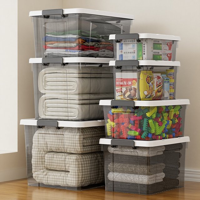 Transparent storage box Handheld book clothes storage box