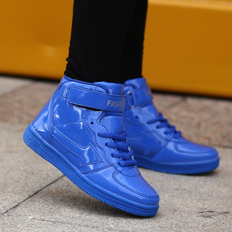 High Cylinder Street Dance Shoes White Tide Shoes CUHK Boy Boy 12-15 Year Old Girl Sneakers Children Elementary School Kids Board Shoes 9