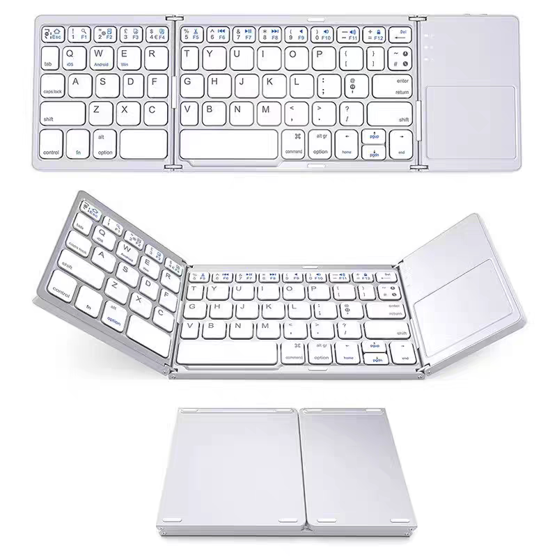 70% off Foldable Wireless Bluetooth Mini Keyboard with Mouse Touchpad for Mobile Phones, Tablets, and Laptops, iPad Keys for Typing