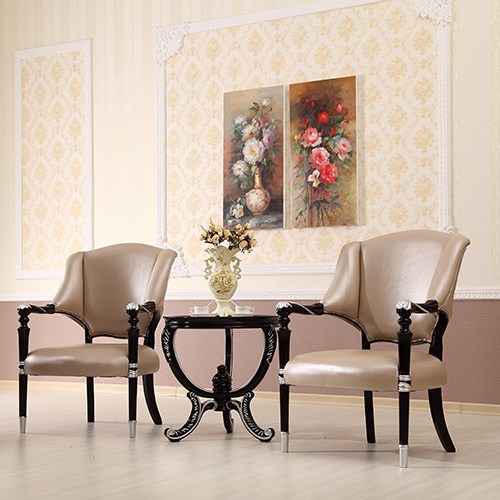 Modern European negotiation table and chair neoclassical leather tiger chair sofa chair single chair decorative image chair
