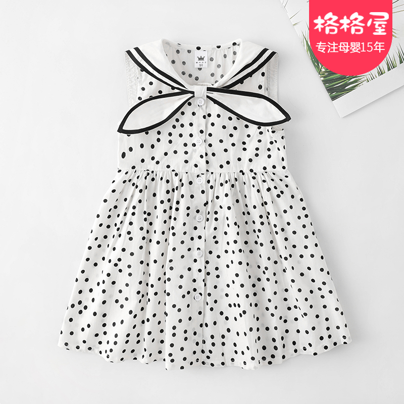 Girls dress western style children spring and summer princess dress kids polka dot net celebrity baby girl summer dress 2022 new