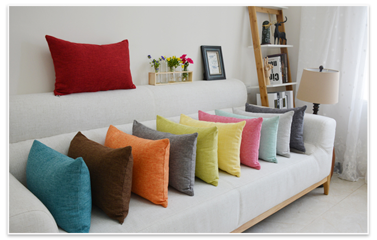 Hiện đại nhỏ gọn rắn lanh màu gối bìa mà không có lõi sofa đệm văn phòng thắt lưng gối tựa lưng giường đệm tùy chỉnh - Trở lại đệm / Bolsters gối kê lưng