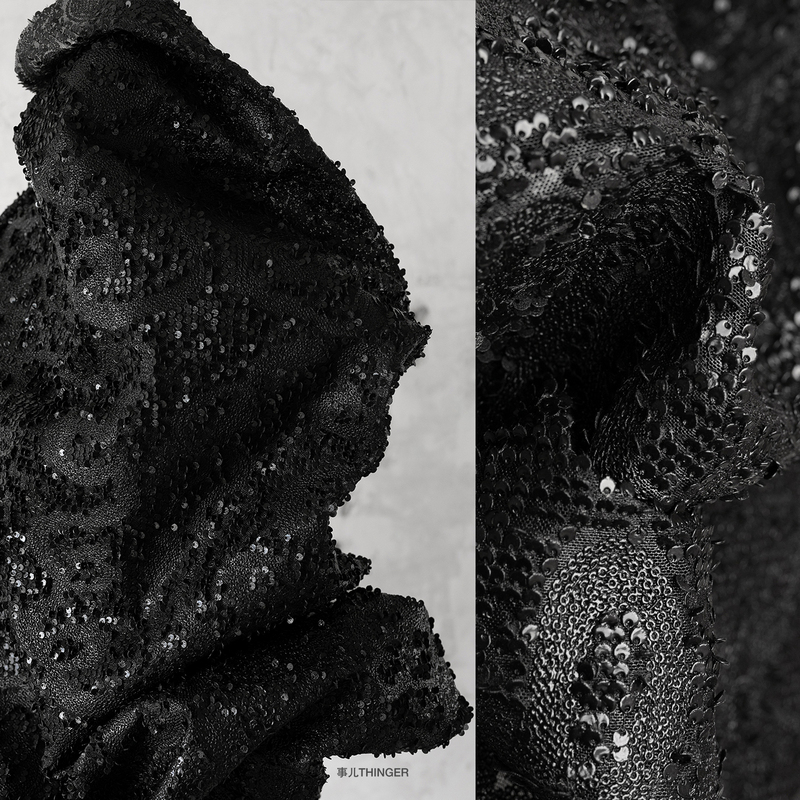 Thinger Snake Scale·Leather-Like Heavy Texture Sequin Dark Style Designer Fabric