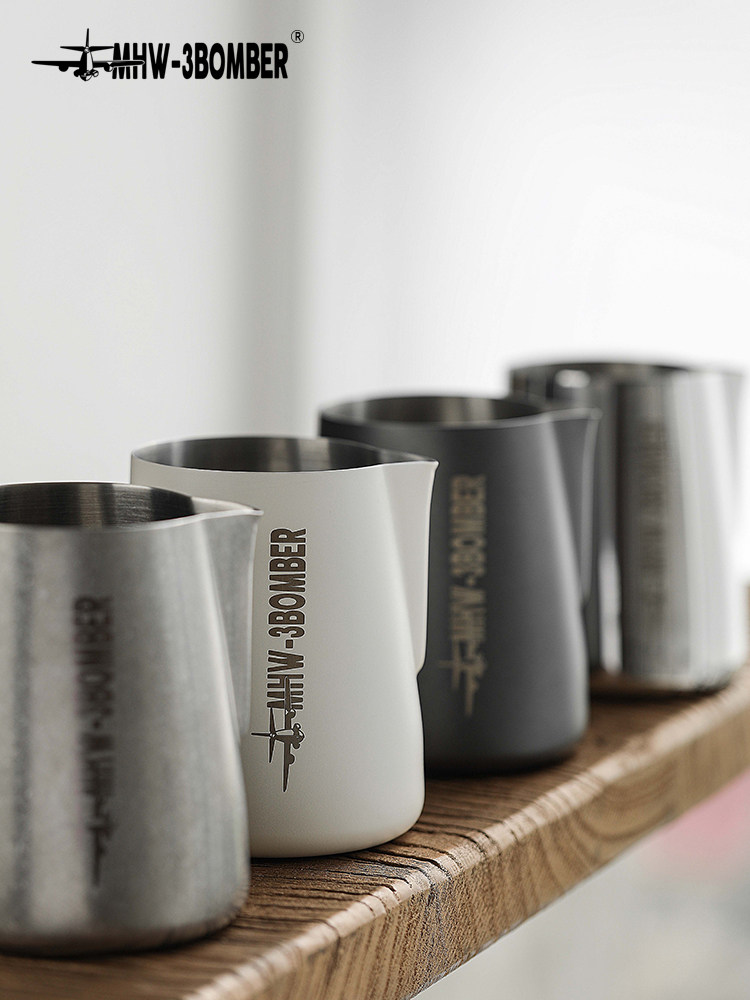 Mhw-3Bomber Bomber Latte Art Cylinder 600ml Pointed Mouth Latte Art Cup Coffee Latte Art Milk Frother Stainless Steel
