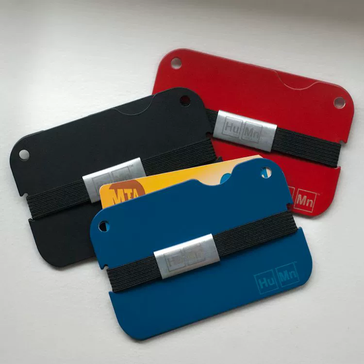 HuMn chống trộm bàn chải bảo vệ tần số vô tuyến nhận dạng RFID hàng không nhôm tối giản gói bảo mật ví thẻ tín dụng - Ví / chủ thẻ ví mango