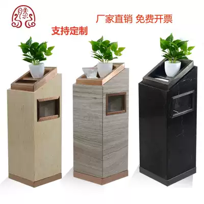 Custom outdoor shopping mall non-smoking classification barrel Hotel lobby stainless steel vertical elevator entrance with ashtray trash can