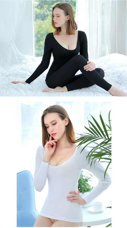 Cổ áo thấp đồ lót nữ áo đơn phần mỏng Áo sơ mi mỏng đáy quần áo mùa thu và áo len cotton mùa đông dài tay áo lót nam đẹp
