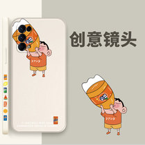 Side crayon small new opporeno5 mobile phone case straight side reno5pro liquid silicone men and women reno5k all-inclusive anti-Drop New Tide brand personality creative soft shell thin with protection