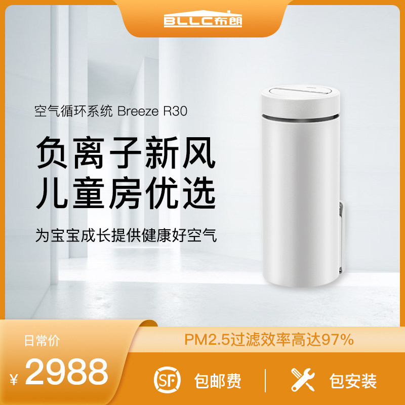 BLLC Brown fresh air system household wall hanging new fan double filter PM2 5 smog air purifier R30