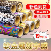 South Korea imported pu soft metal pattern bright light heat transfer lettering film clothing personalized Hot Stamping film soft ultra-thin