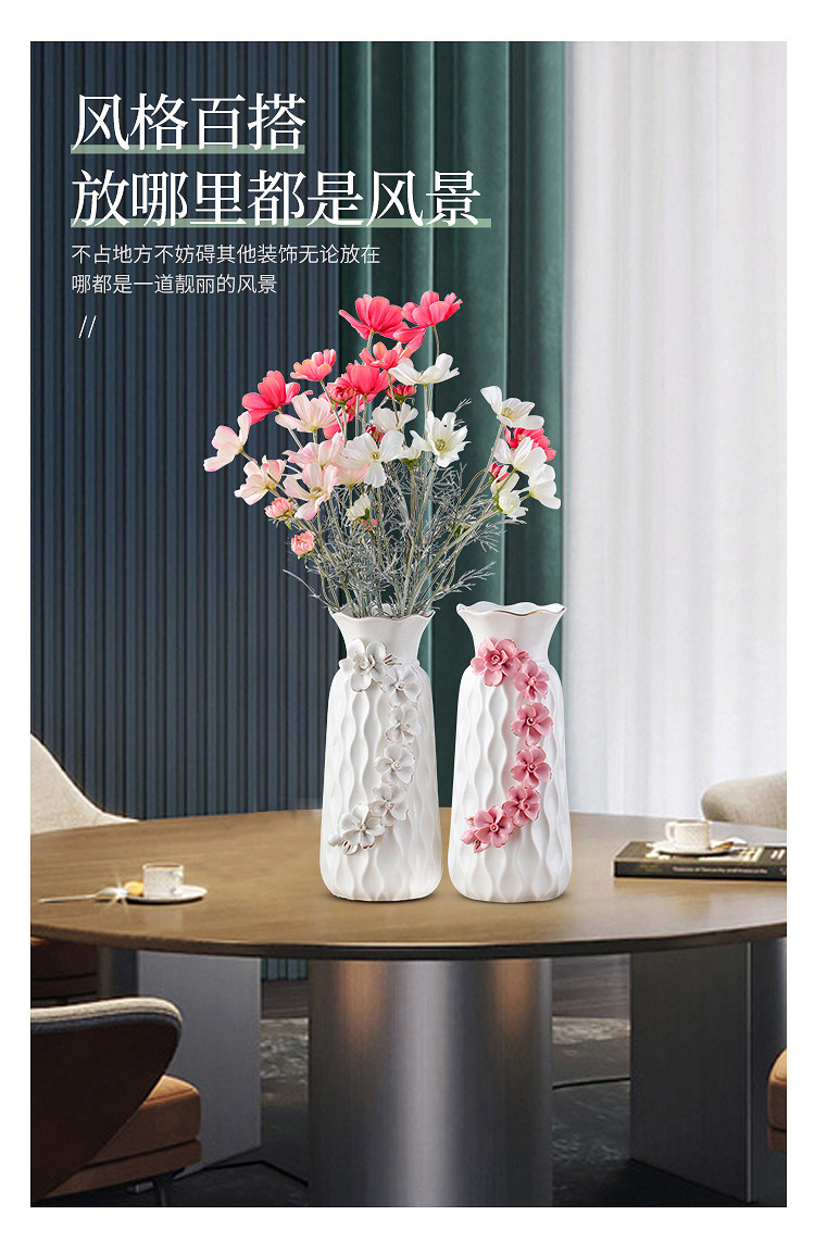 2023 New Style ceramic vases, European-style ceramic vases, table and coffee table ornaments, home decorations, flower arrangements, modern and simple dried flower hydroponic handicrafts pic 13