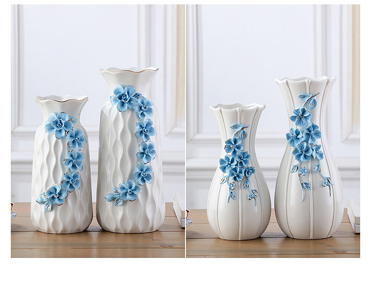 2023 New Style ceramic vases, European-style ceramic vases, table and coffee table ornaments, home decorations, flower arrangements, modern and simple dried flower hydroponic handicrafts pic 17